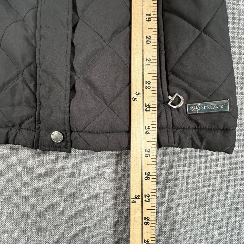 Ariat Quilted Equestrian Jacket Womens Small Black Horseback Riding Barn Coat - Picture 5 of 13